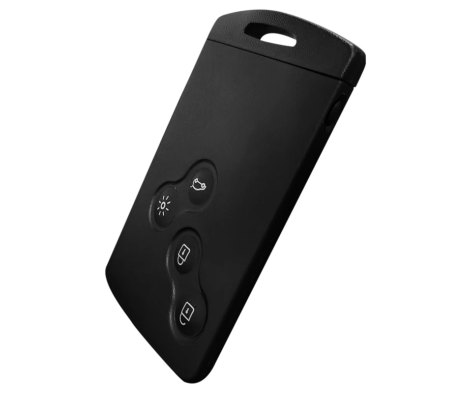 XNRKEY 4 Button Remote Card Key Shell for Renault Koleos Megane Clio Key Case Cover with NSN14 Blade Without Logo