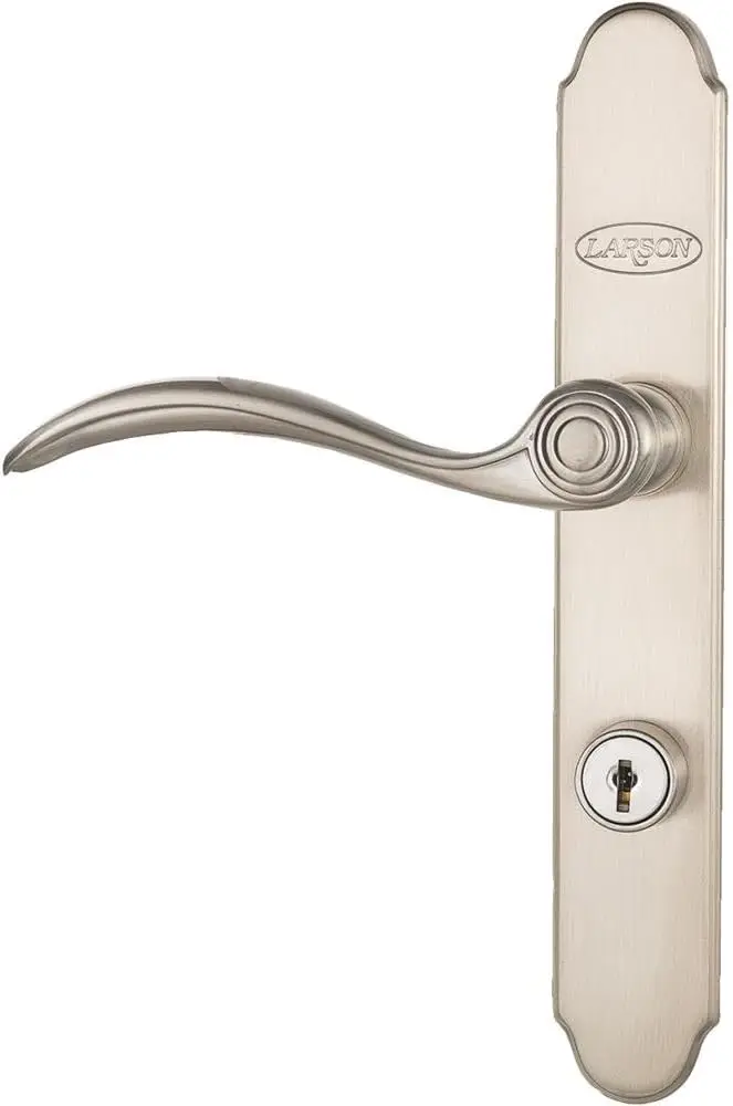 Curved Brushed Nickel Door Handle with QuickFit Installation for Storm Doors