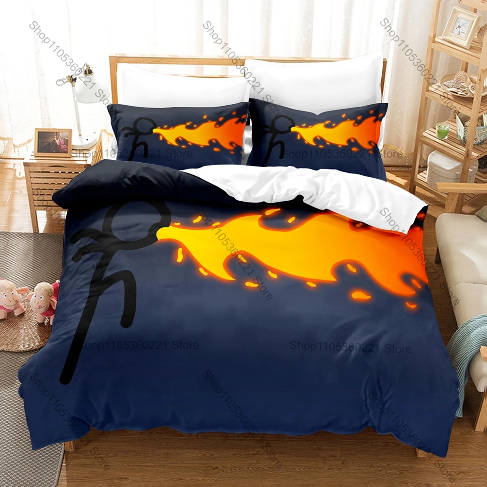 Muted Black White Abstract Generic Minimal Simple Stick Figure Line Sketch Duvet Cover + 2 Pillowcases Neutral Clean Desktop