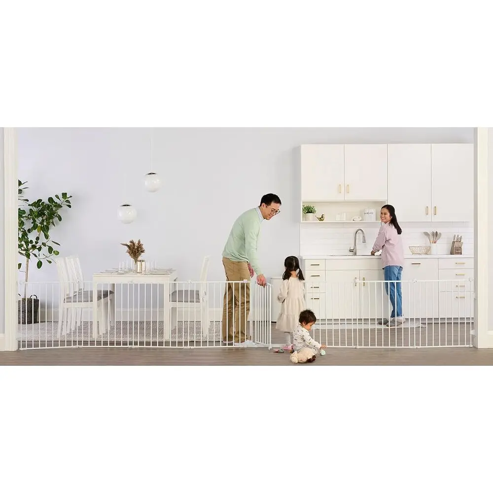 

194-Inch Super Wide Adjustable Baby Gate and Play Yard, 2-in-1, Bonus Kit, Includes 4 Pack o Wall Mounts