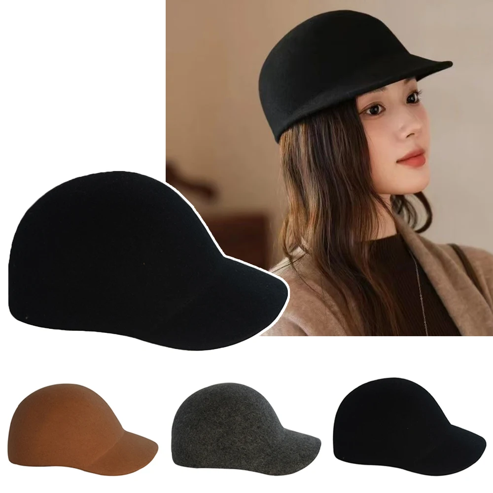 

Классические дизайнерские конные шляпы из шерстяного фетра, повседневные кепки с короткими полями, однотонные зимние шляпы для женщин и мужчин