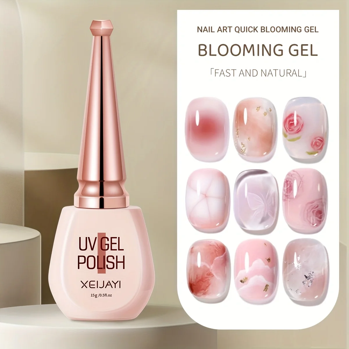 Colle pour taches de bouteille de poudre XE ----- Colle naturelle pour vernis à ongles, dégradé rapide, colorant à l'eau, motif de marbre liquide, longue durée