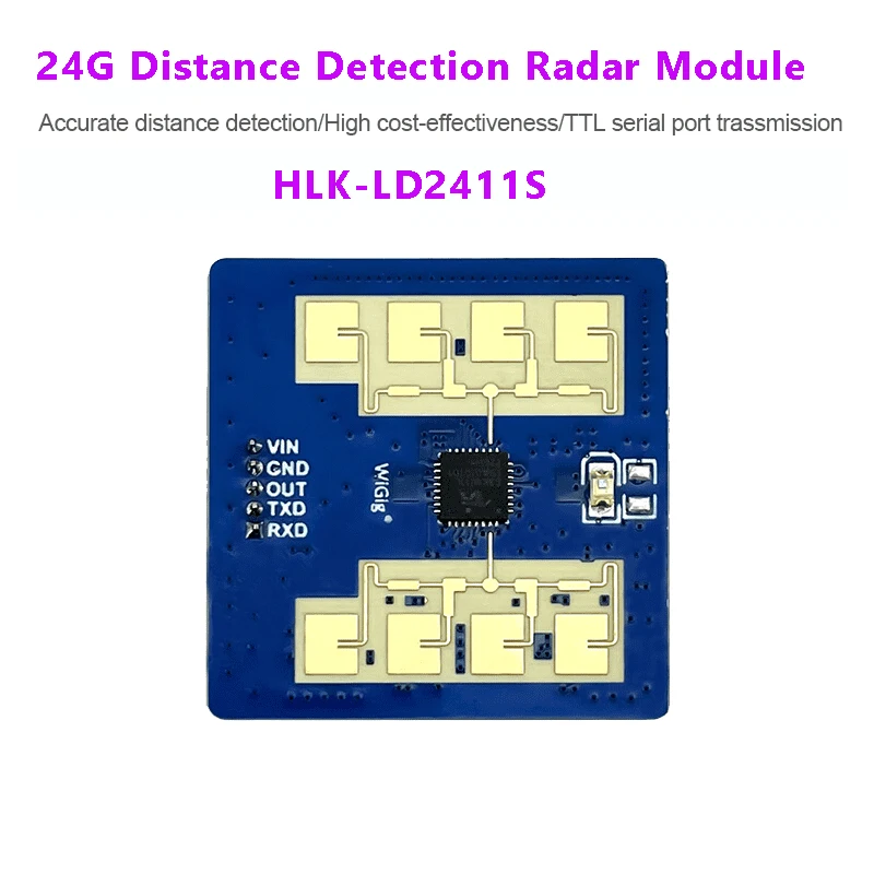 Free Shipping Hi-link 24G Distance Sensing Radar Module LD2411S Induction Human Micro-motion Mobile Up to Adjust the Reference