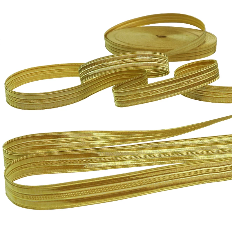 اللون # 1 شريط سلك نحاسي ذهبي معدني ملابس رسمية وحواف عسكرية، زي جديلة حزام معطف فاخر