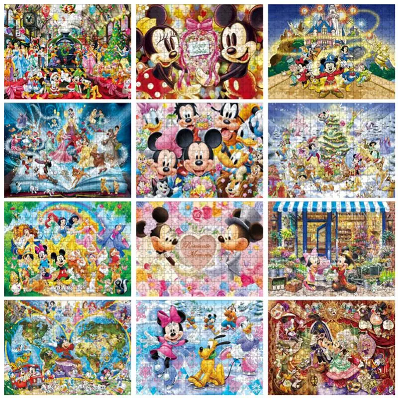 Puzzle Disney tureMouse pour enfants et adultes, personnages de dessins animés, jouets éducatifs, jeu de décompression, 300 pièces, 500/1000 pièces