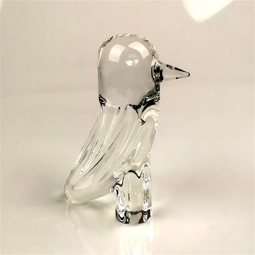 

1Pc Glass Bird Clear Animal Figurine Vibrantly Ornament 11.5*9cm Desktop Ornament For Wedding Party Home Decoration