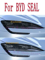 For BYD SEAL EV Electric 2022  Accessories 2 Pcs Car Headlight Protective Film Headlamp Restoration Transparent Black TPU Sticke