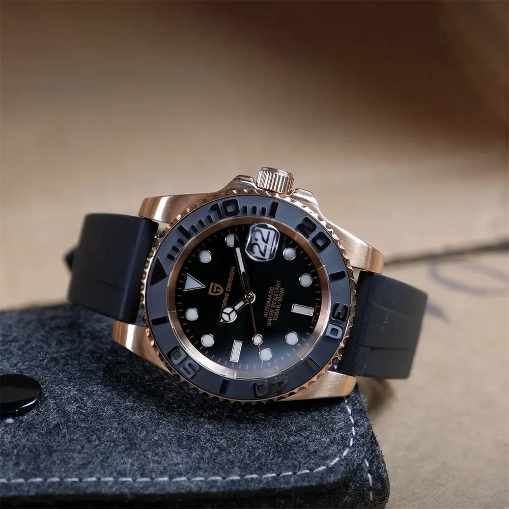 Neue PAGANI DESIGN 40MM Herren Luxus Automatik-Mechanische Uhr Saphirglas Edelstahl 100m Wasserdichte Armbanduhr für Männer