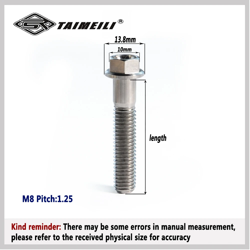 titanium screw flange head screwM8*15/20/25/30/35/40/45/50/55/60mm GR5 material