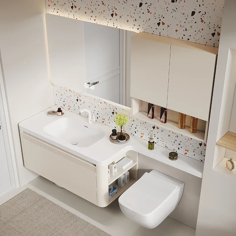 Integrated Basin Bathroom Cabinet Combination Washbasin Bathroom Counter Basin Cabinet Customization Toilet Furniture