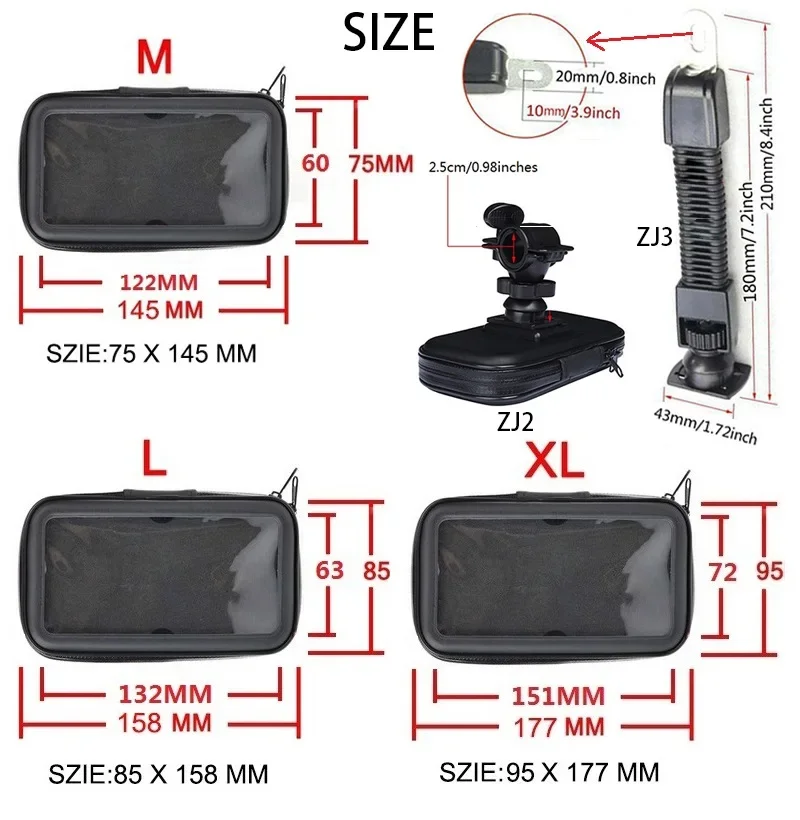 Motorcycle Mobile Phone Holder Support Moto Bicycle Stand For Smartphone Bike Waterproof Bag Cell Phone Case GPS Holder