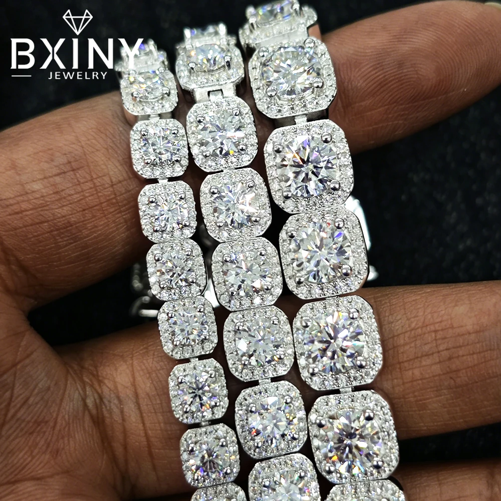 BXINY Luxus Voller Moissanit Armbänder S925 Silber GRA Zertifizierte Labor Diamant Hand Kette für Frauen Männer Hochzeit Edlen Schmuck Geschenke
