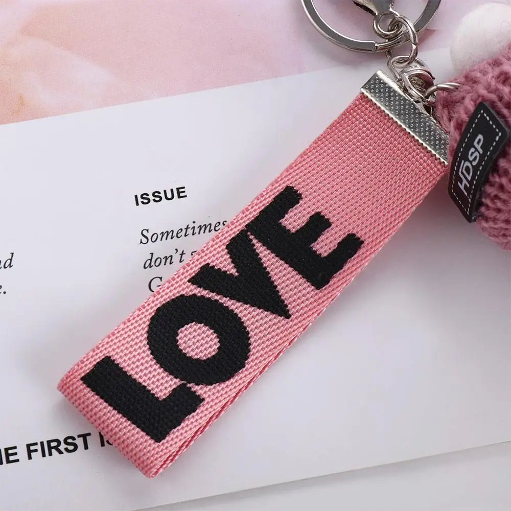 Cute Cars Key Ring Ball Pendant Bag Pendant Backpack Pompom Keyring  Keychain Sleeping Baby  Fluffy