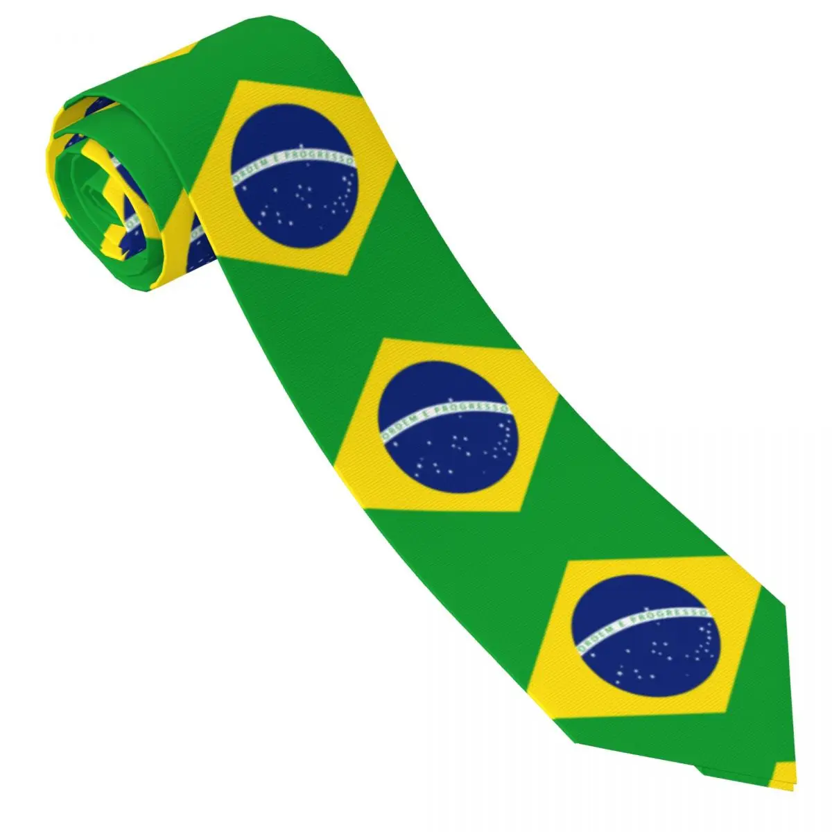 Mens Tie Classic Neckties Brazil Flag Narrow Collar Slim Casual Tie Accessories Gift