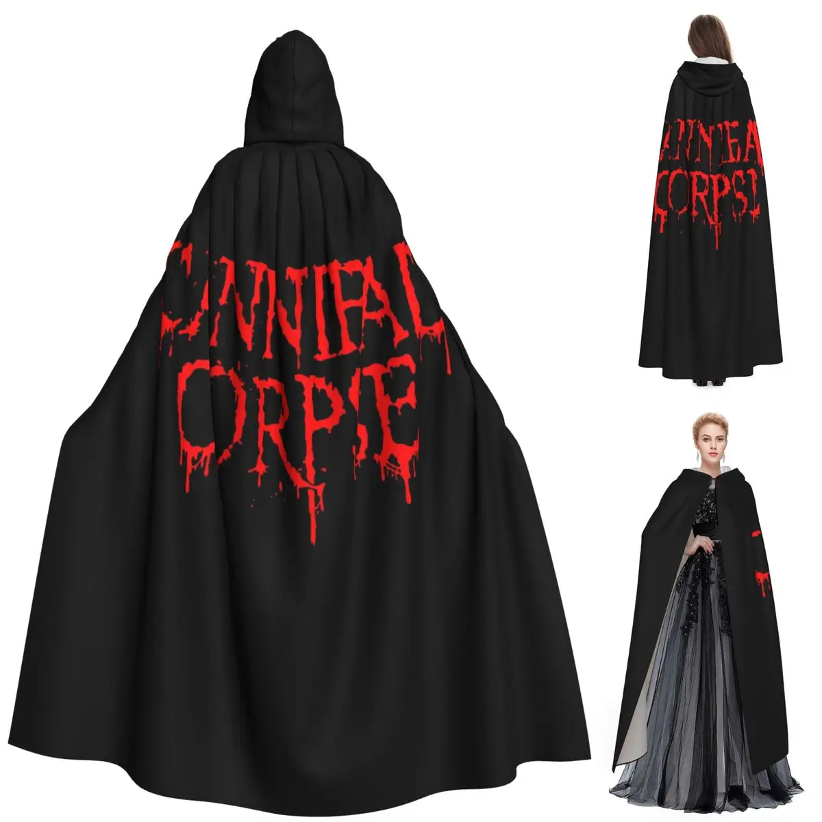 

Cannibal Corpse Death Metal Band, длинный плащ с капюшоном, средневековый костюм ведьмы, накидка для косплея, пальто на Хэллоуин для взрослых, унисекс