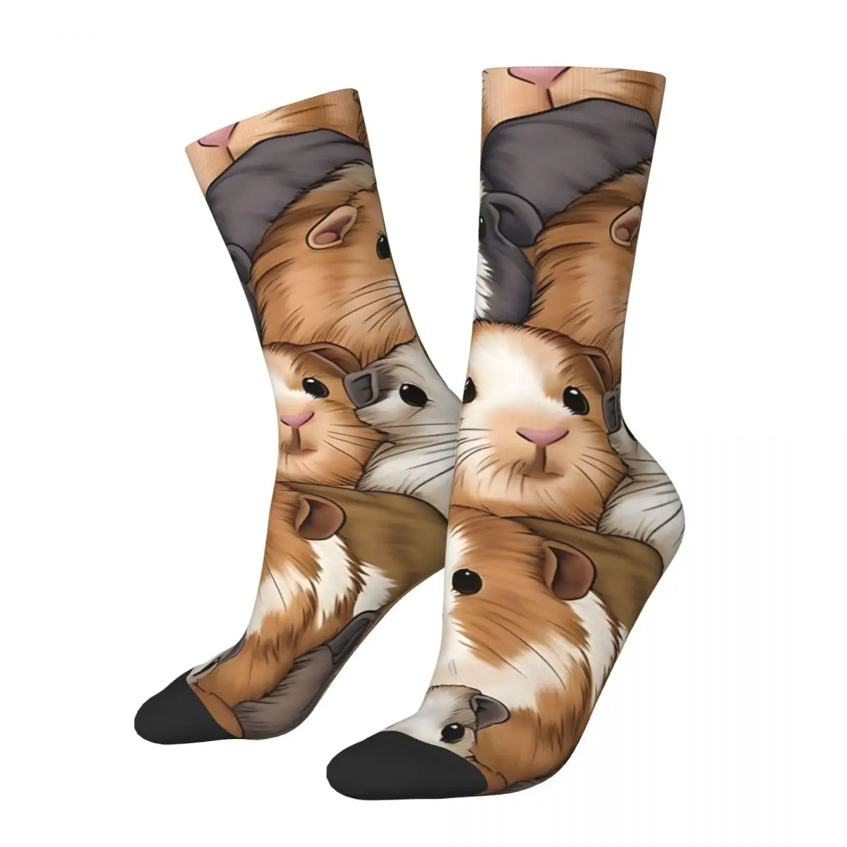 Retro Guinea Pig Herd Men's compression Socks Unisex Street Style Seamless Printed Novelty Crew Sock