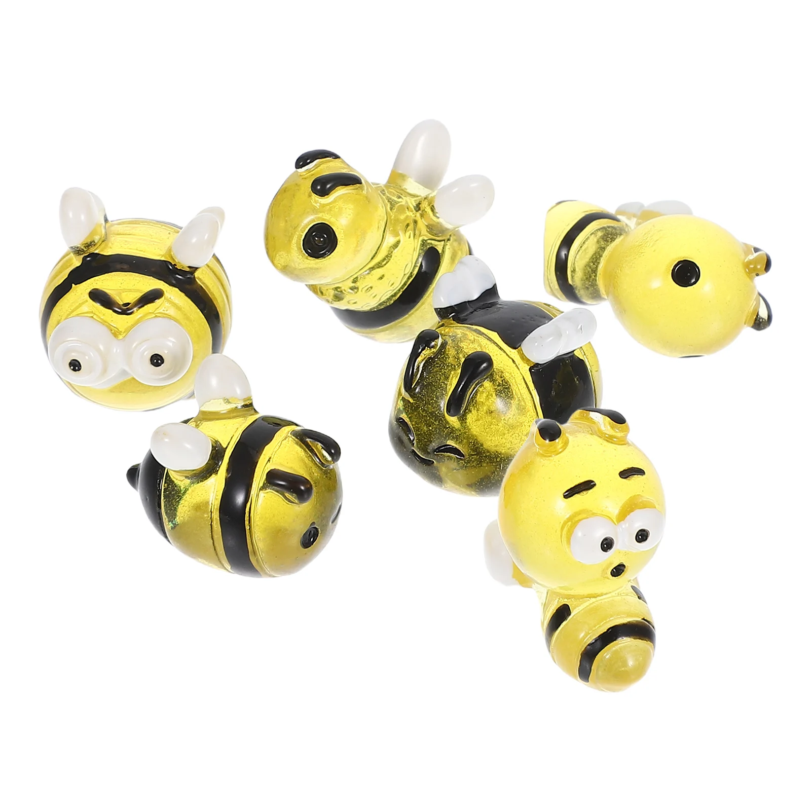 

6 Pcs Micro Landscape Gardening Insect Charm Beads Bee Ornaments Mini Birthday Decoration Golden Crafts Themed