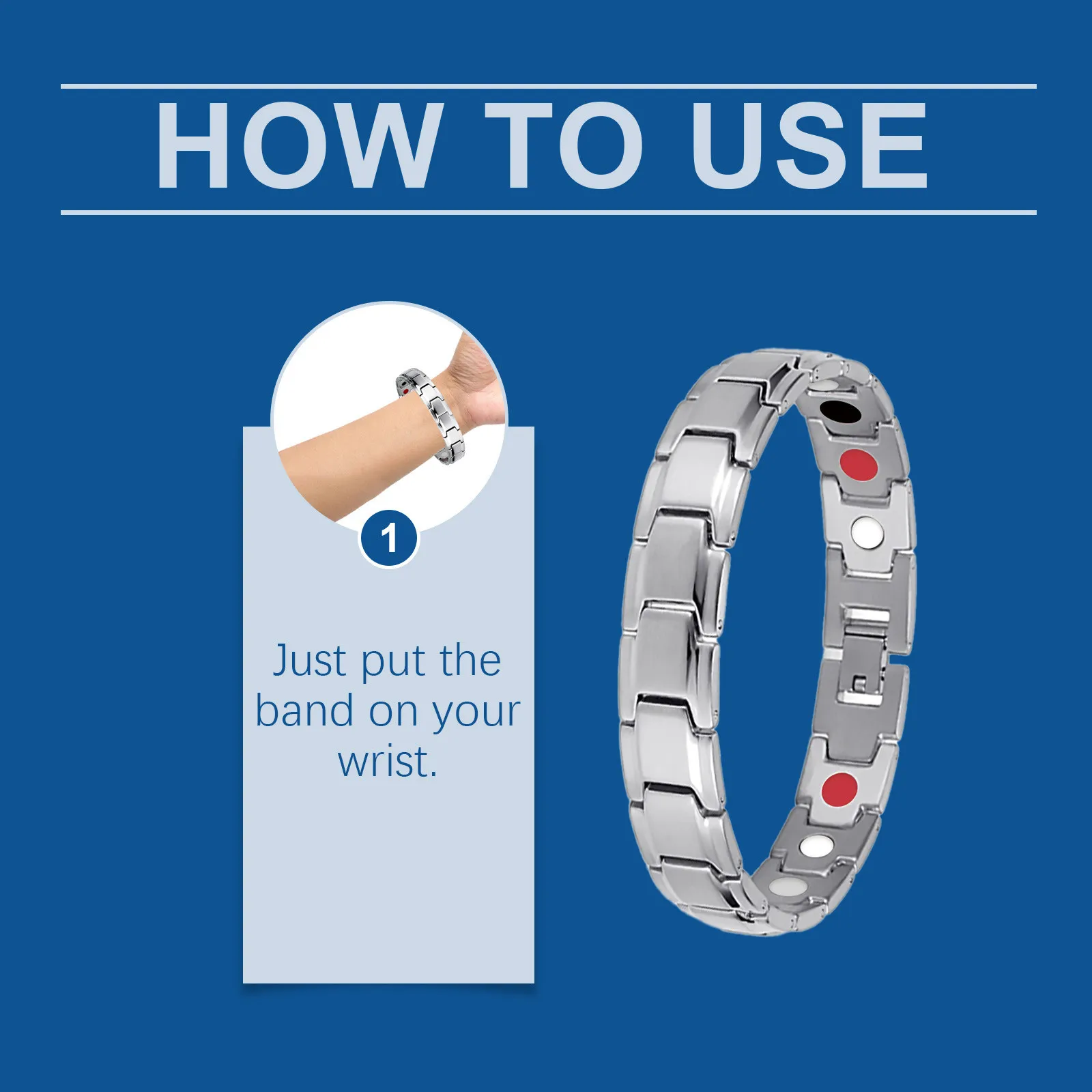 สร้อยข้อมือแม่เหล็ก สร้อยข้อมือดูแลต่อมลูกหมาก ช่วยเพิ่มสุขภาพต่อมลูกหมากสำหรับผู้ชาย ใช้ต่อเนื่อง ฟื้นฟูสุขภาพร่างกาย สายรัดต่อมลูกหมาก