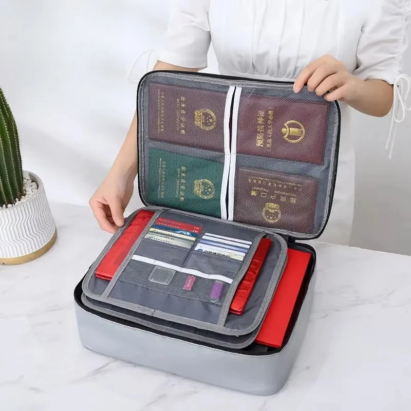 Fireproof Certificate Storage Bag Important Document Box Passport Holder Waterproof Finishing