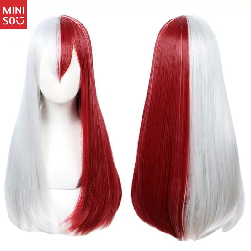 

Shoto Todoroki Cosplay Wig for My Hero Academia - Red-White Two-Tone Short Hair Smooth Red to White Gradient Easy to Style