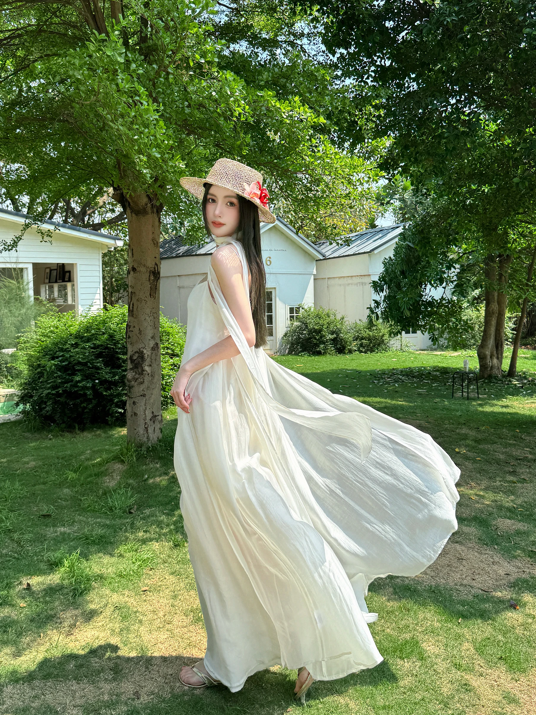 

Летнее легкое платье из лайкры и ацетата для пляжного отдыха, простое платье без бретелек, женская одежда, мягкое свободное платье А-силуэта