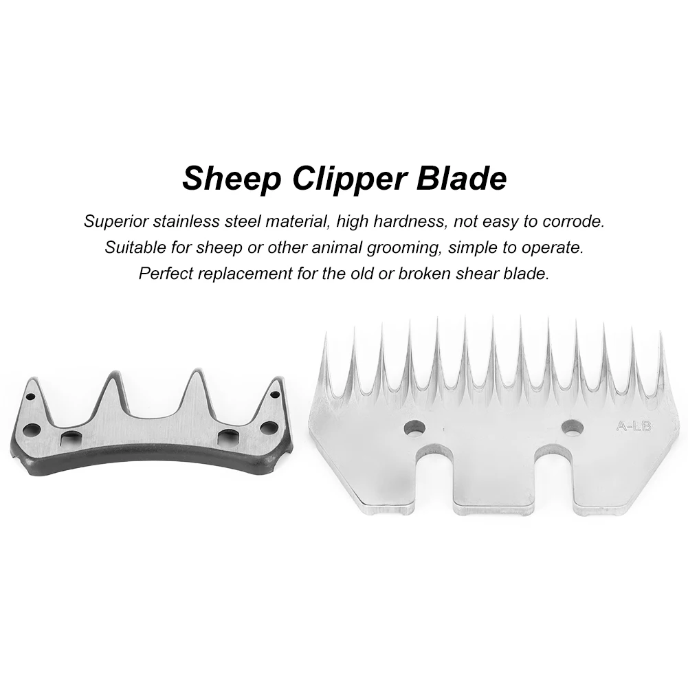 Stainless Steel Sheep Clippers Blade High Hardness Cutting Shearing Cutter Replacement(13 Tooth Straight Blade (+ Swing Blade) )