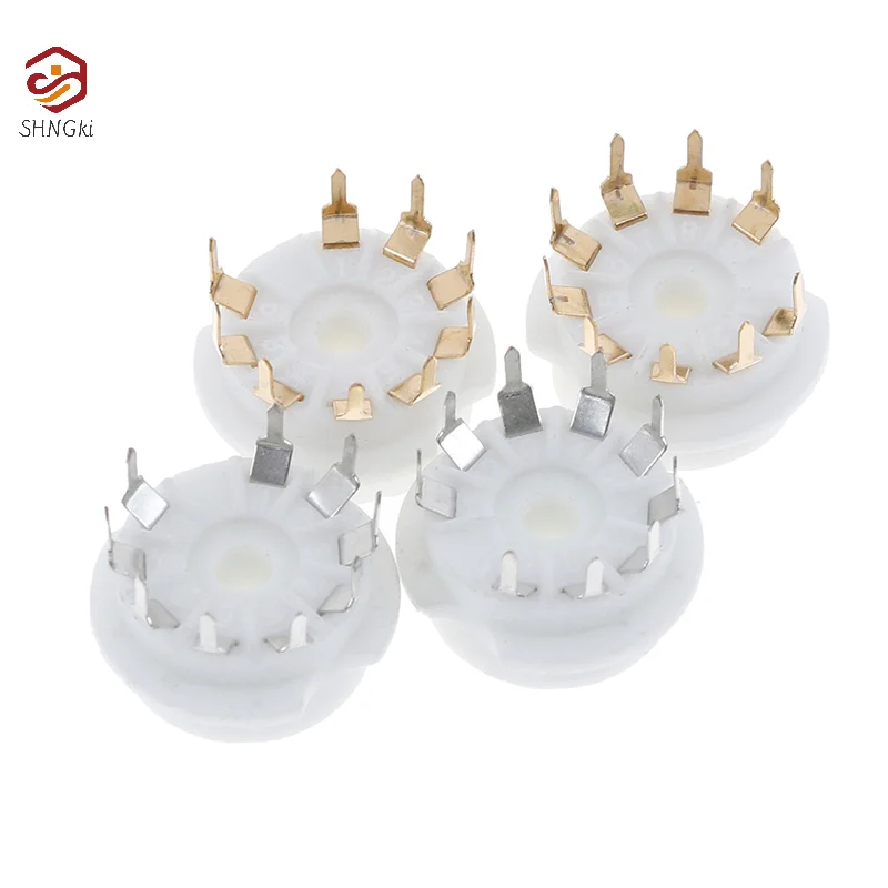 1Pc 9pin Ceramic Vacuum Tube Valve Base For 12AX7 12AU7 ECC83 Gold Plated Pcb Ceramic Tube Socket Vintage Audio DIY