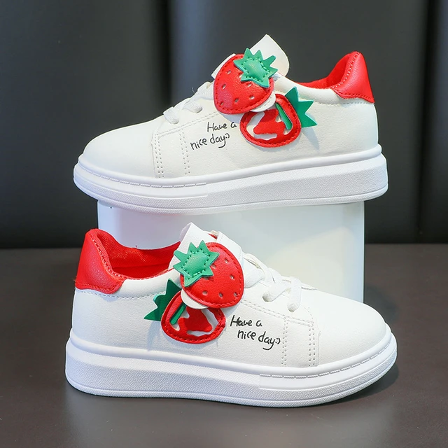 Spring Autumn Strawberry Student Flat Small White Shoes for Girls Casual Sports Shoes Baby Children 3 12 Years Kids Skate Shoes AliExpress