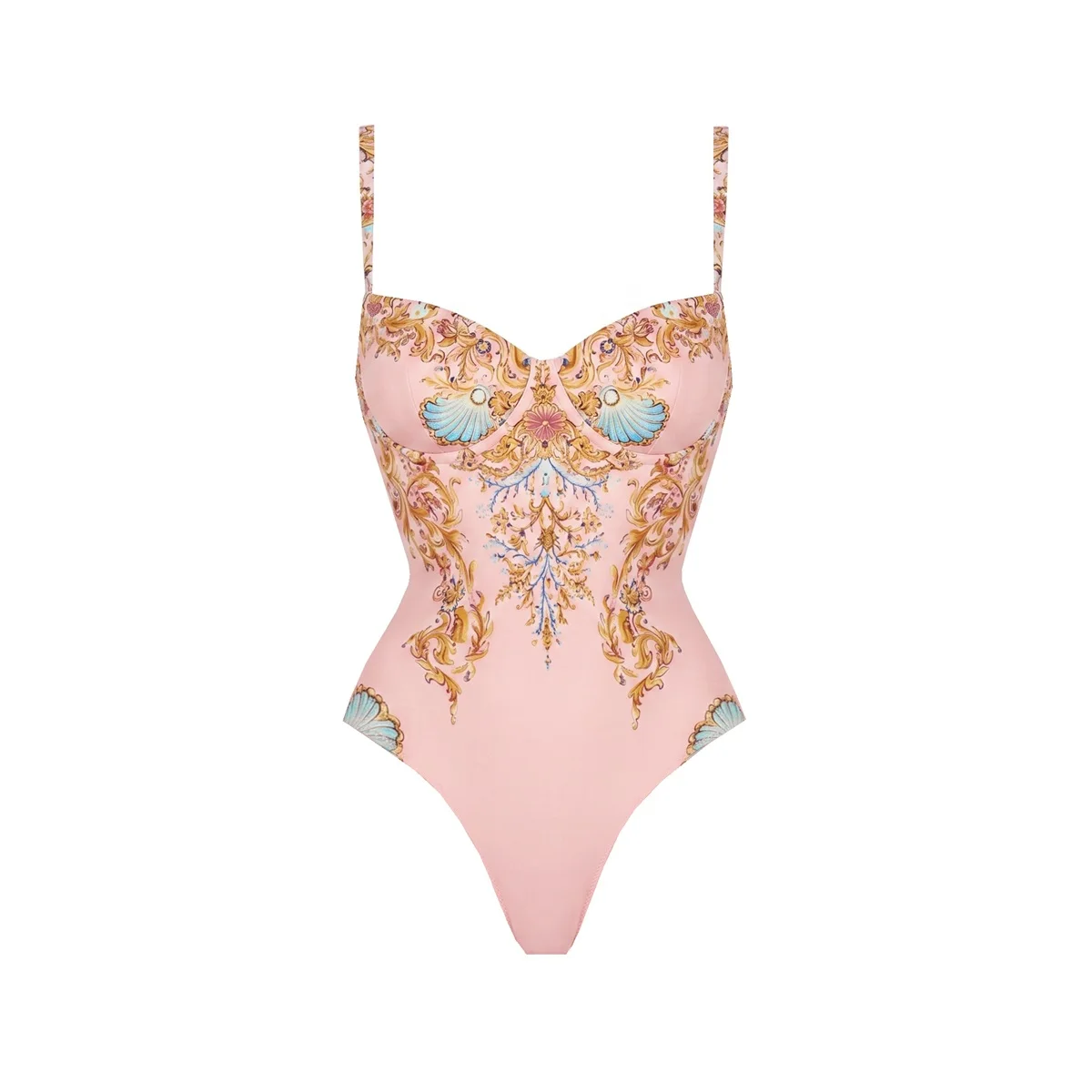 2026 New 2Pcs Sexy Women One Piece Swimsuit Female Push Up Swimwear Biquini Retro Printed Bikini Swim Suit Bathingsuit Beachwear