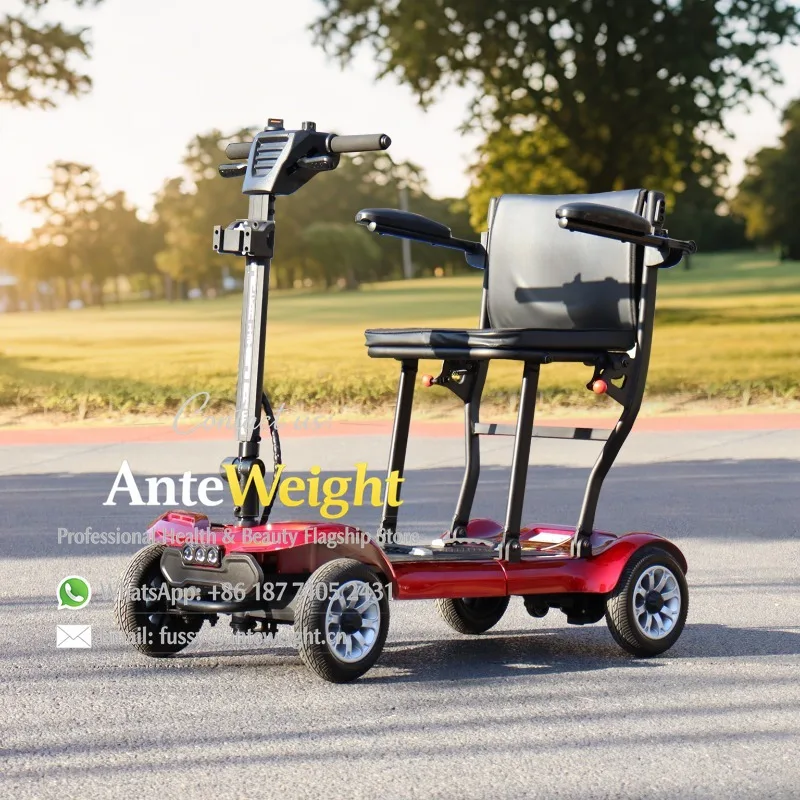 Lightweight Foldable Electric Mobility Scooter, 270W Brushless Motor Compact Portable | Affordable Handicap Travel Scooter