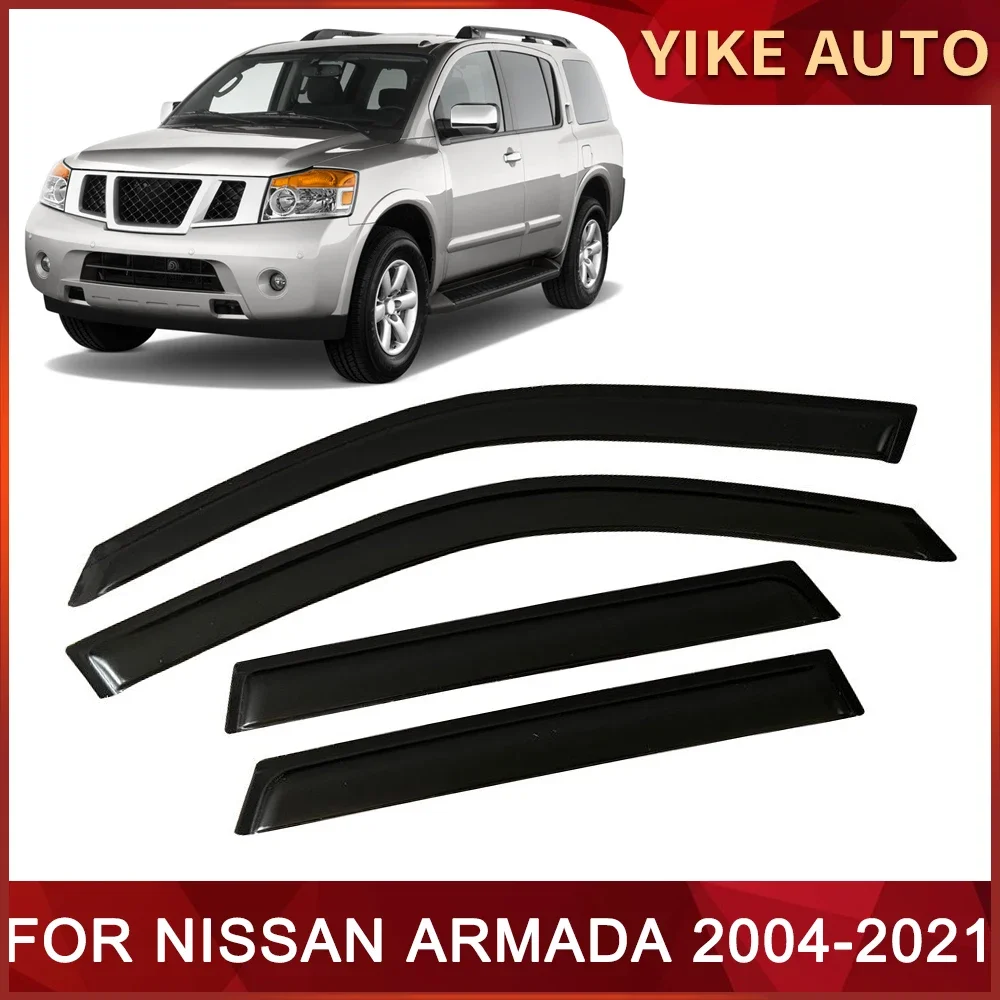 Window Visor for NISSAN ARMADA 2004-2021 Weathershied Door Visor Wind Sun Rain Guards Side Window Wind Deflectors Auto