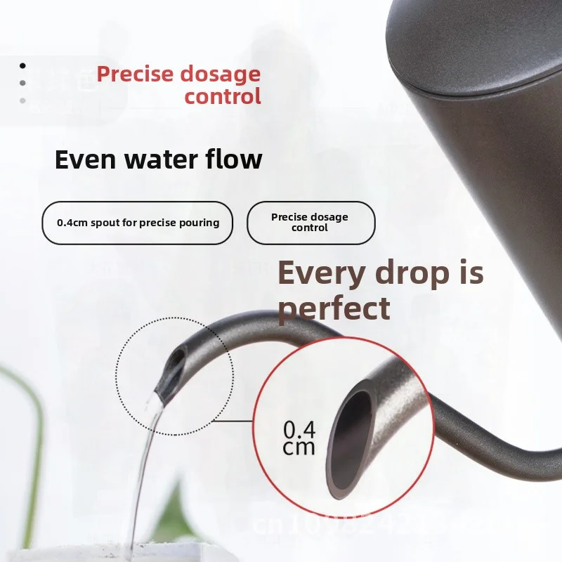 

Stainless Steel Hand Coffee Pot Slender Mouth Drip Coffee Maker with Hanging Ear Handle Modern Minimalist Home Outdoor Tea Pot