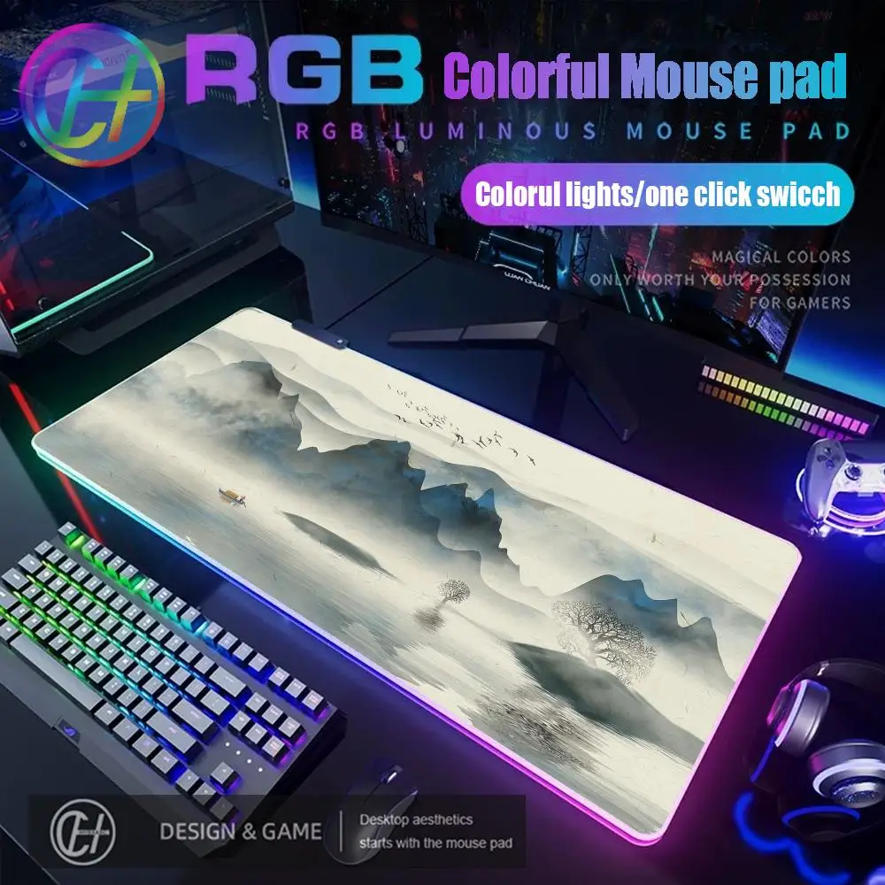 

Китайский коврик для мыши RGB игровой коврик для мыши настольный коврик HD геймер большой светодиодный светильник XXL коврики для мыши ПК компьютерный ковер