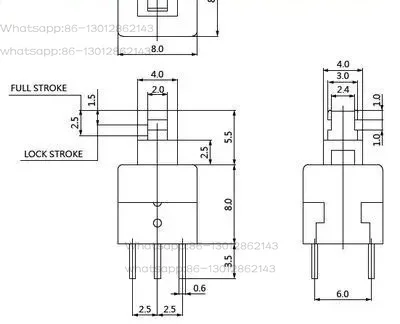 10pcs Pressure switch P1-1 six pin