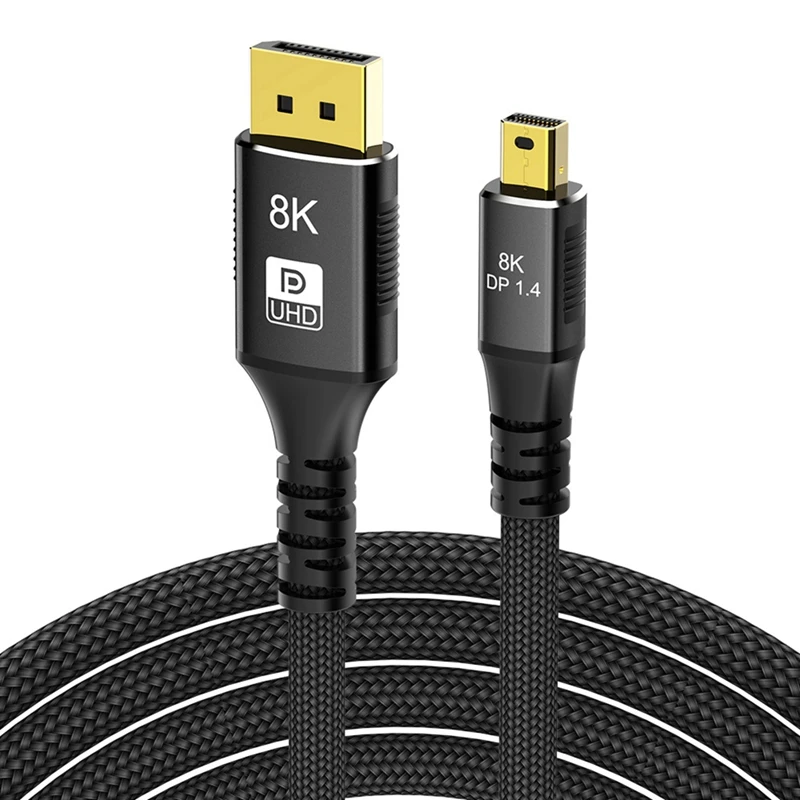 Mini DP To DP 1.4 Adapter Cable 8K 60Hz Video Data Cables For Monitor