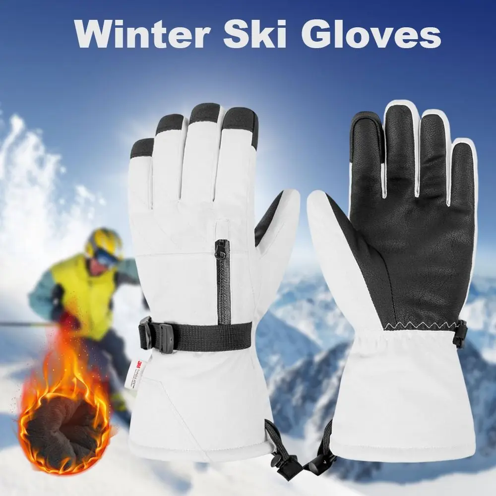 Fashion Waterproof Winter Ski Gloves Anti-slip Cycling Riding Hiking Thicken Warm Mitten Snow Snowboard Mitten Glove Men Women