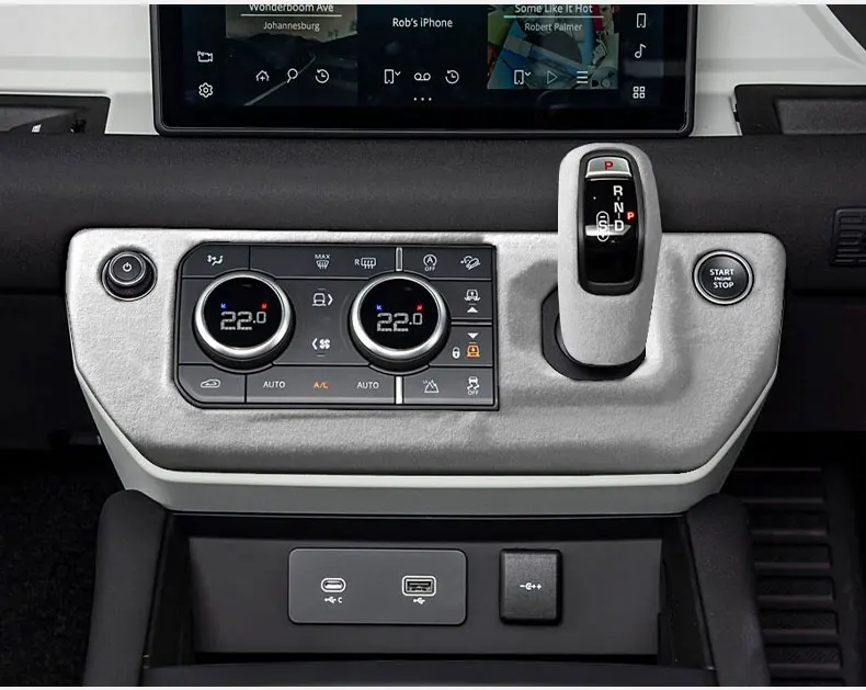 Hergestellt aus Alcantara-Wildleder-Innenraum, zentraler Schalthebel, Konsolen-Deckel, Scheide, Schale, Abdeckung für Land Rover DEFENDER 2020–2022, Zubehör – Detail 9