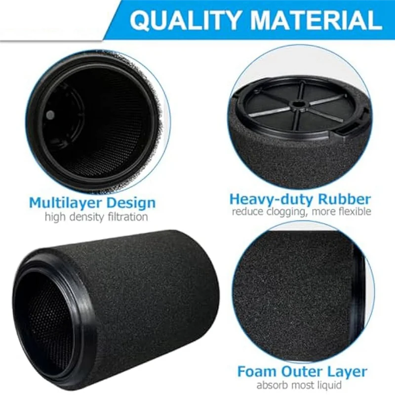 

4Pcs VF7000 Wet Vac Filter Compatible With For Ridgid 5-20 Gallon Wet/Dry Vacuums, Replacement Foam Wet Filter