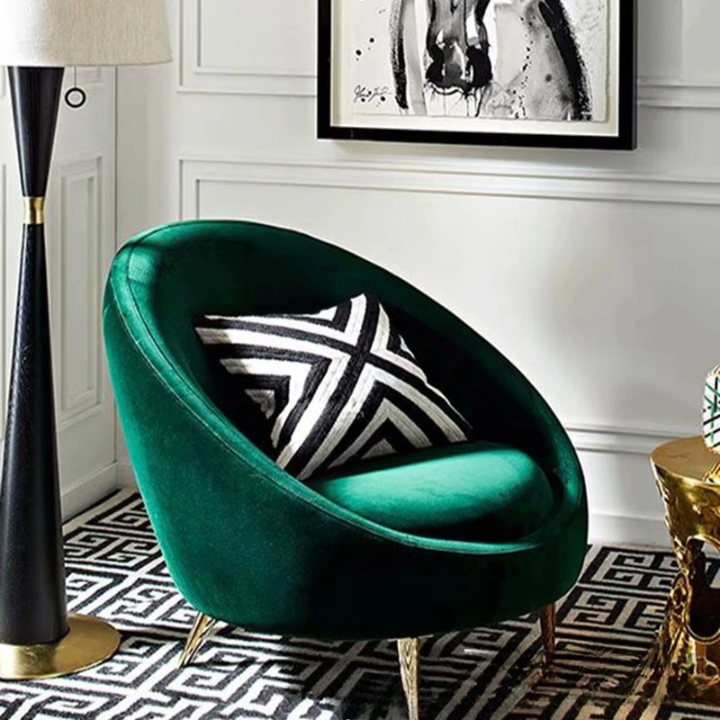 Metal single sofa fabric leisure sofa model room hotel fashion reception sofa chair custom furniture