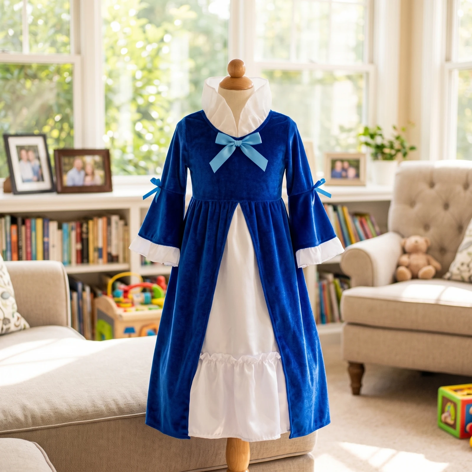 Velvet Dress with Collar Colonial-Inspired Historical Dress Civil War Costume Fashionable Clothing Slim for Girls