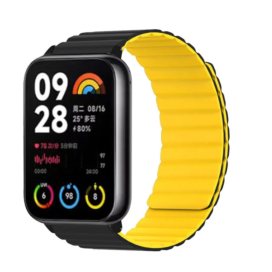 Silicone Strap For Xiaomi Mi Band 10 9 8 Pro Smart Watch Band Magnetic Loop Replacement Bracelet For Redmi Watch 6 5 4 Wristband