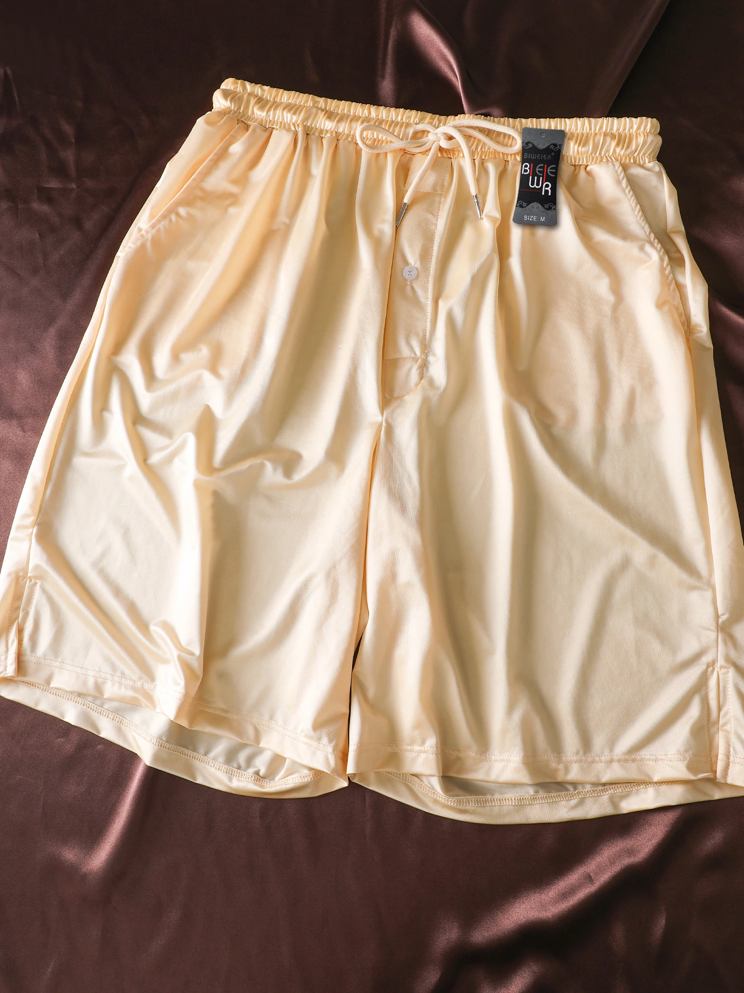 Luxury Satin Sleep Pants, Ice Silk Breathable Comfort, Drawstring Pockets, Ideal for Home and Vacation, Men's Gift