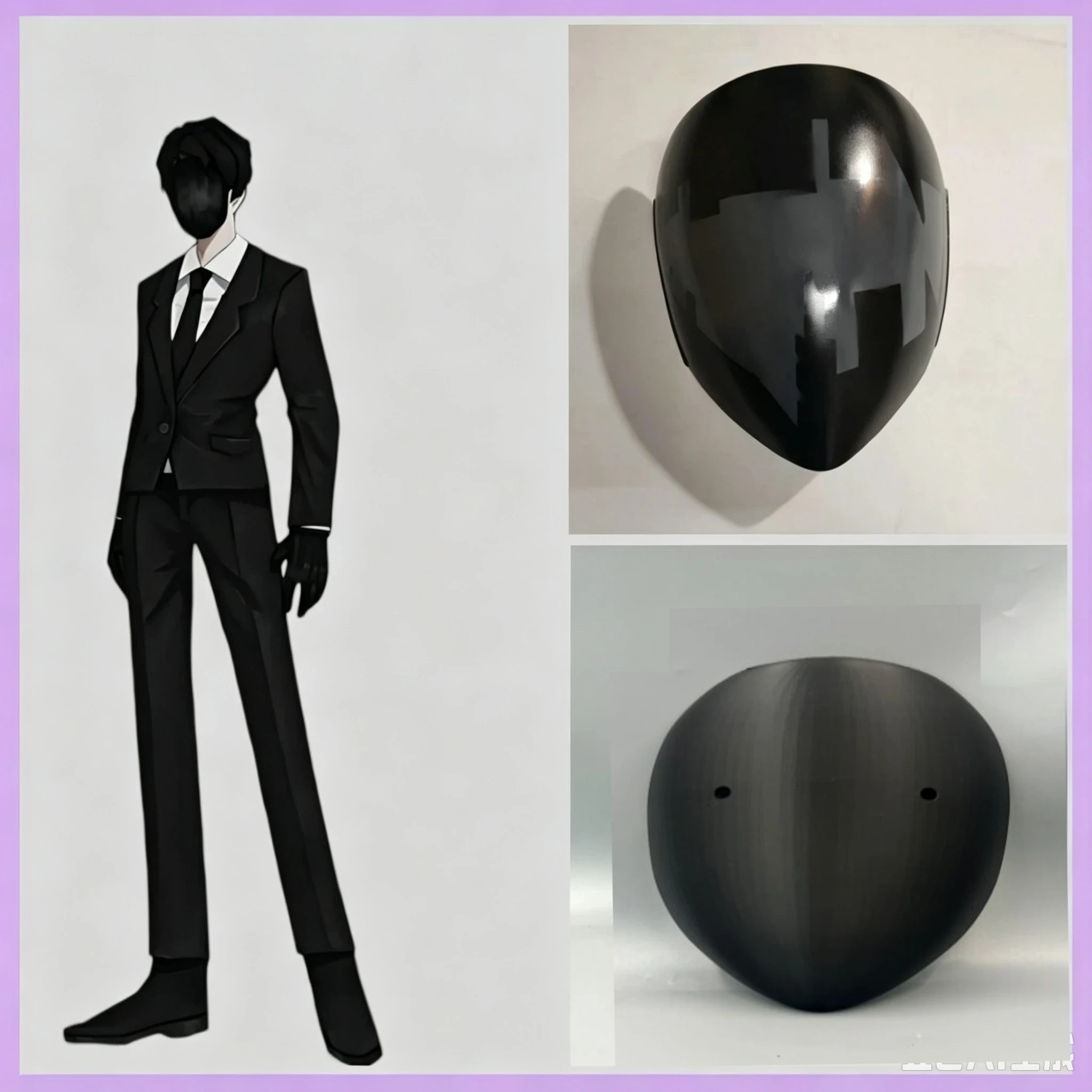 3D Printed Game Library of Ruina Roland Cosplay Mask Geometric Hand-drawn Pure Black Halloween Carnival Party Role Play Prop