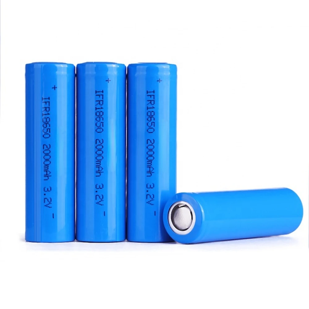 UN38.3 Approved Deep Cycle Batteries LiFePO4 Rechargeable 3.2V 2000mah Lithium ion 18650 battery