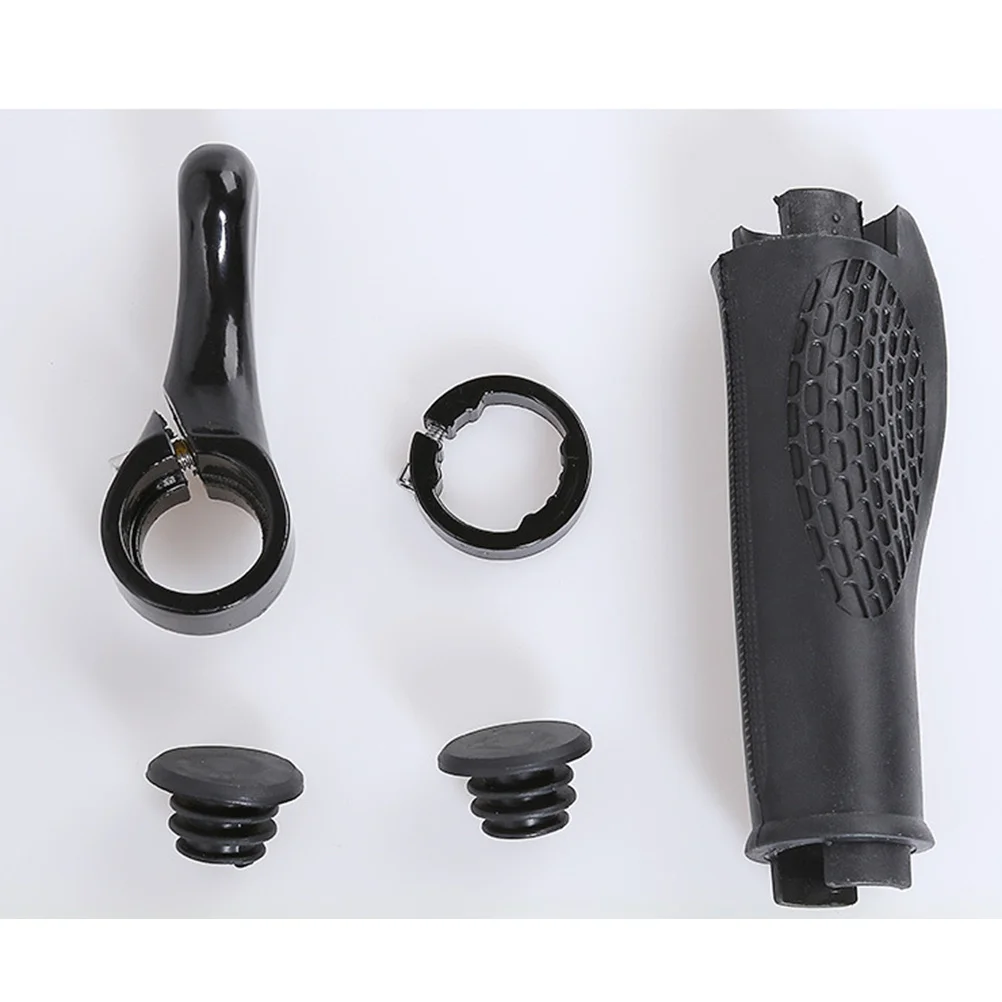 

Handlebar Cover For Mountain Bike Aluminum Alloy Lock Sleeve Rubber Grip Anti-Slip Black Cycling Accessory