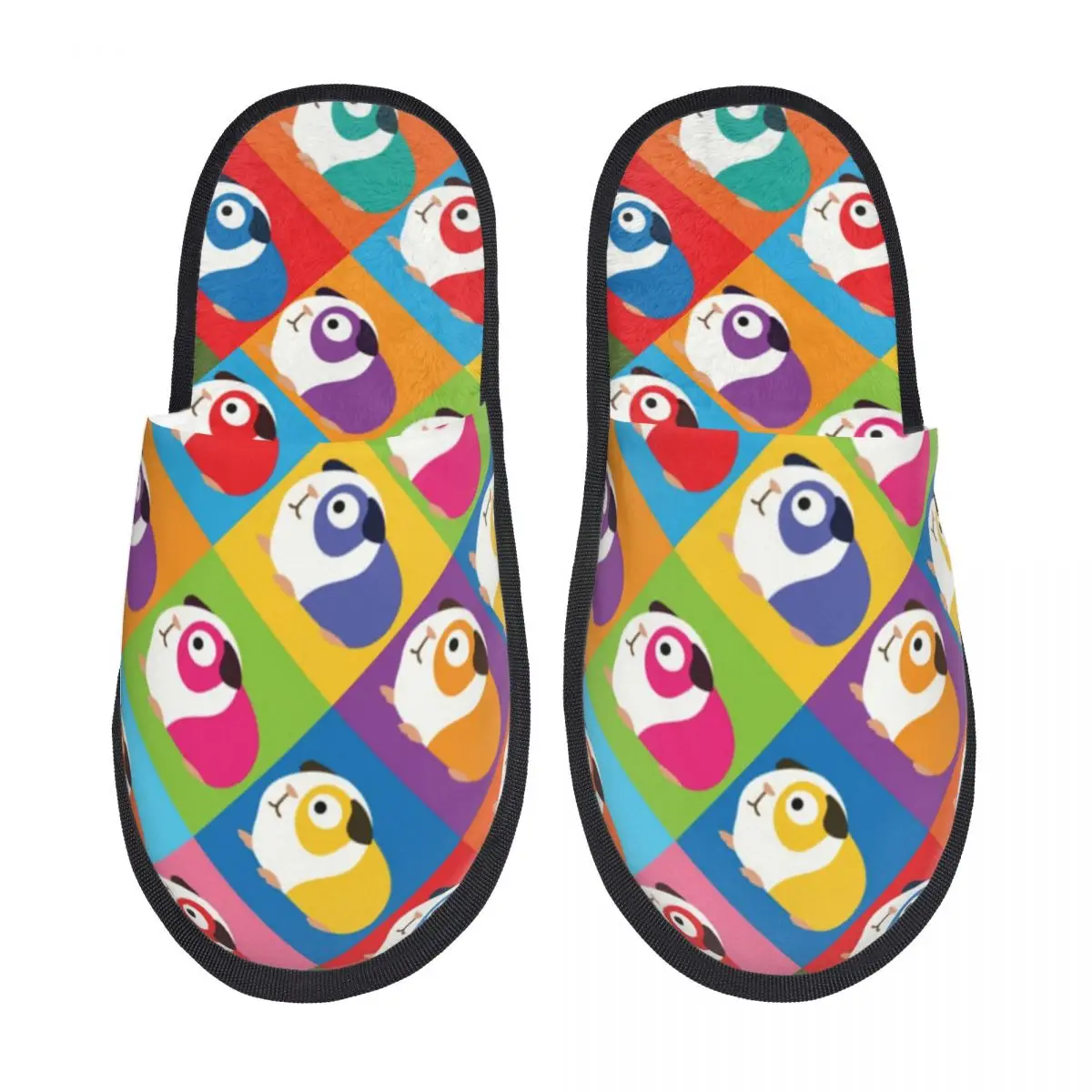 

Красочные мягкие потертые тапочки морской свинки на заказ с эффектом памяти, женские домашние туфли для спальни с мультяшными животными