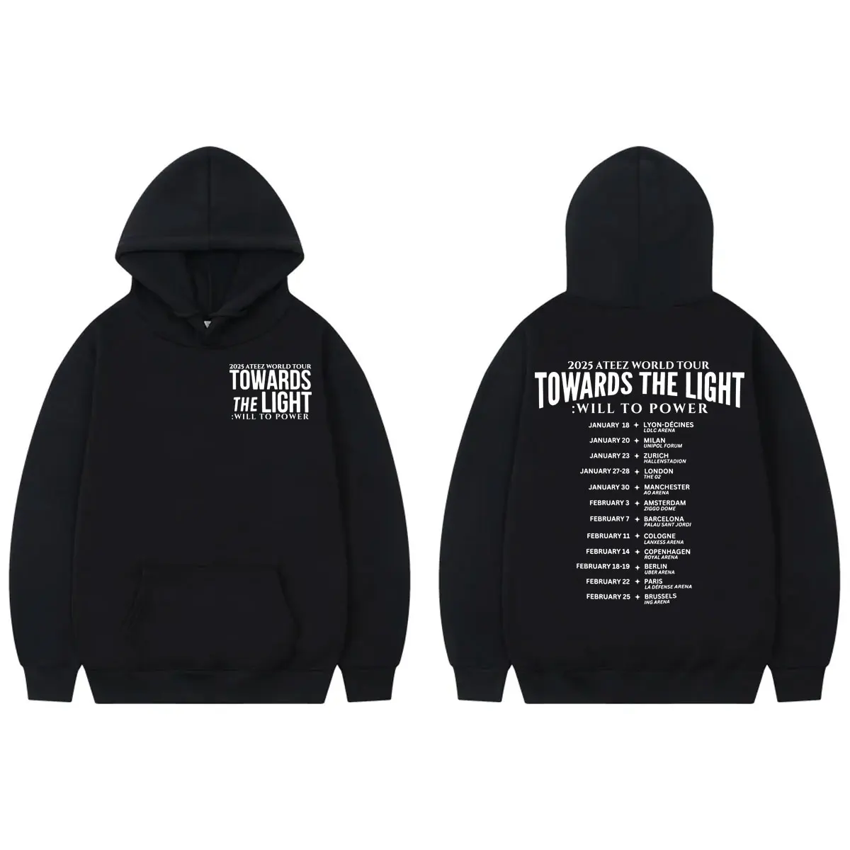 

Kpop Ateez Towards The Light World Tour 2025 Hoodie Men Women Fashion Hip Hop Pullovers Casual Long Sleeve Oversized Sweatshirts