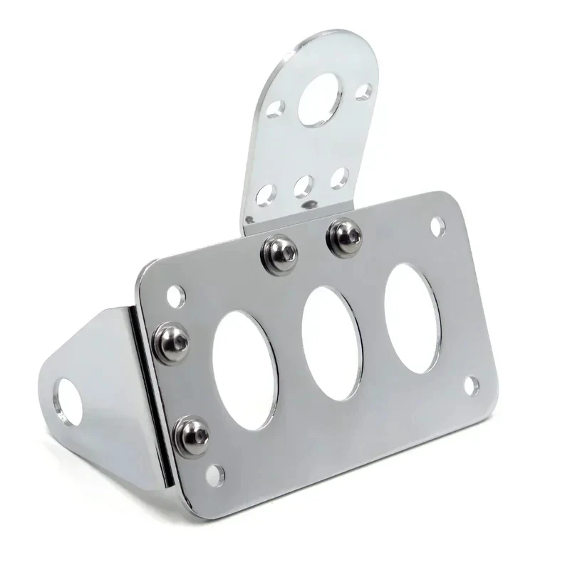 Universal Motorcycle Side Mount License Plate Holder Tail Light Bracket 7x4 Inch 18x10cm Modification Parts Fit Street Bike Crui