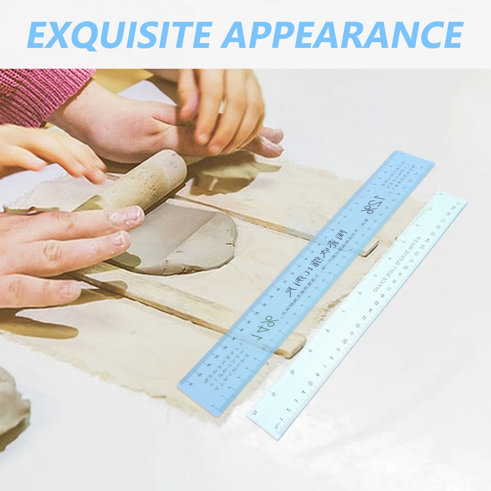

2Pcs Multifunctional Ceramic Shrinkage Scale Plastic Folding Ruler Flexible Measuring Tool for Pottery Clay Models School Use