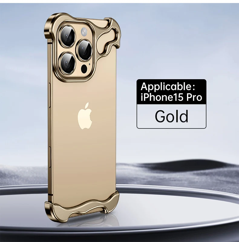 Luxurious Titanium Alien Style Phone Case For Iphone 16 15 14 13 Pro Max Plus Lens Protector Iphone 16 Bronze Anti-drop of Case